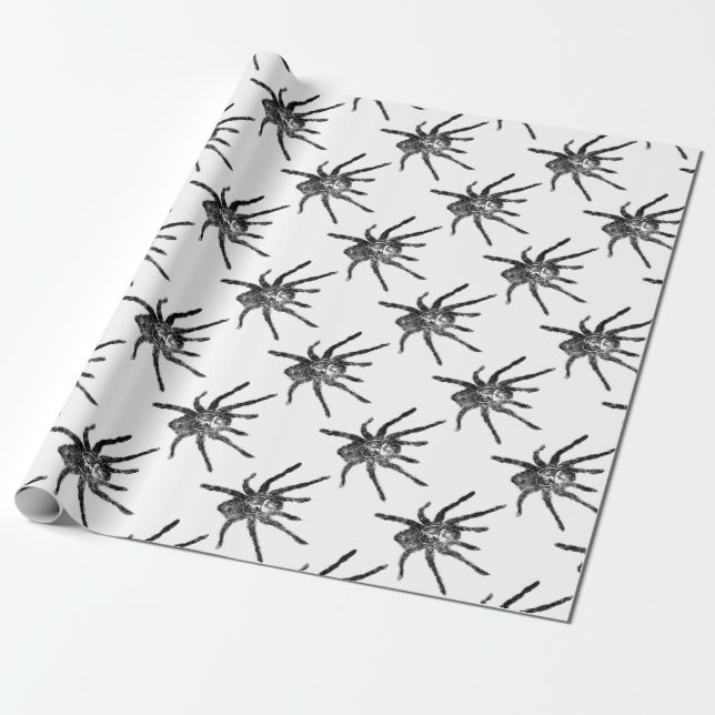 Grunge Tarantula Wrapping Paper (Unrolled)