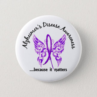 Grunge Tattoo Butterfly 6.1 Alzheimer's Disease Pinback Button