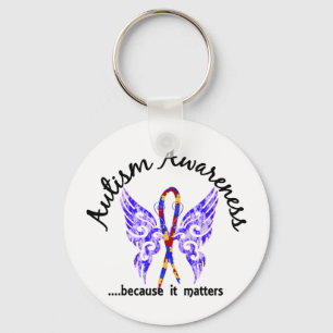 Grunge Tattoo Butterfly 6.1 Autism Keychain