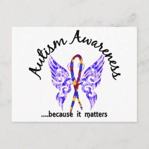 Grunge Tattoo Butterfly 6.1 Autism Postcard