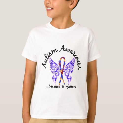 Grunge Tattoo Butterfly 61 Autism T_Shirt