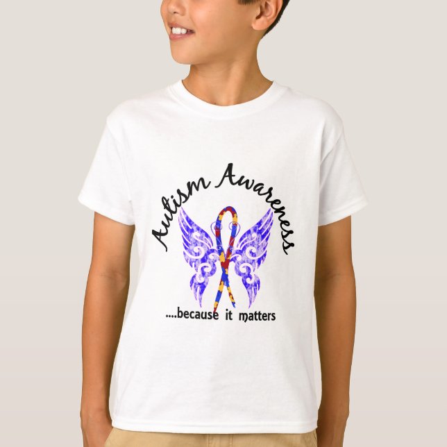 Grunge Tattoo Butterfly 6.1 Autism T-Shirt (Front)