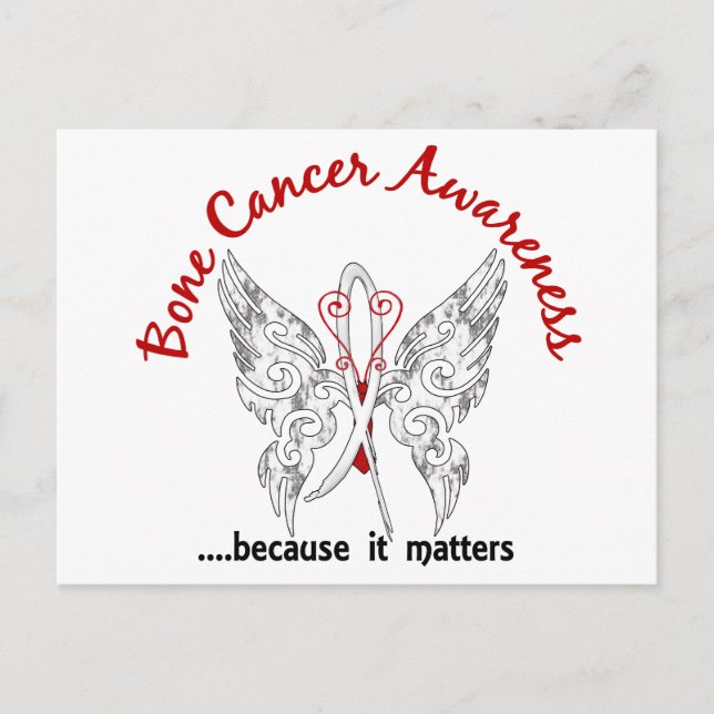 Grunge Tattoo Butterfly 6.1 Bone Cancer Postcard (Front)