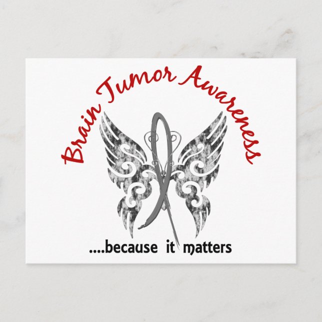 Grunge Tattoo Butterfly 6.1 Brain Tumor Postcard (Front)