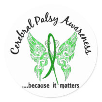 Grunge Tattoo Butterfly 6.1 Cerebral Palsy Classic Round Sticker