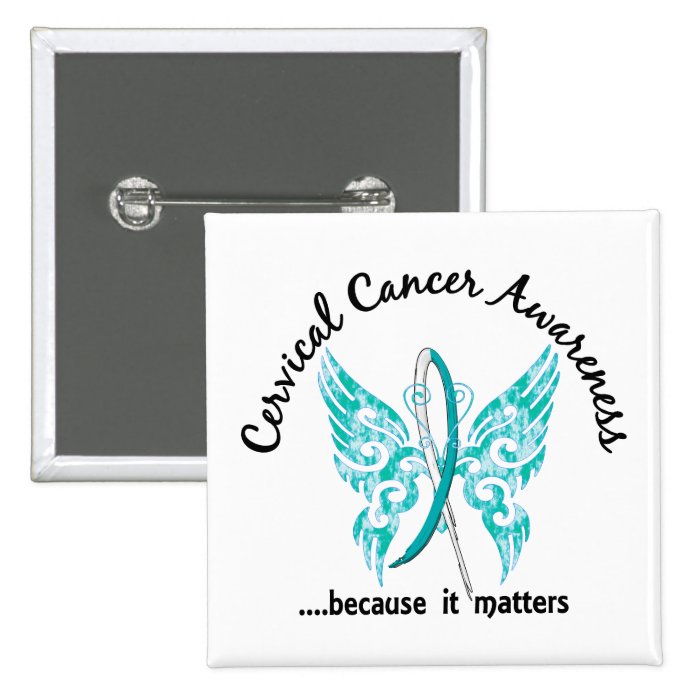 Grunge Tattoo Butterfly 6.1 Cervical Cancer Button