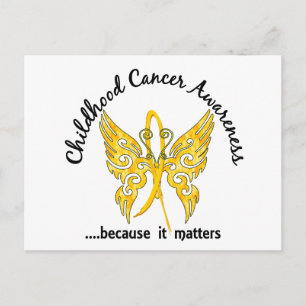Grunge Tattoo Butterfly 6.1 Childhood Cancer Postcard