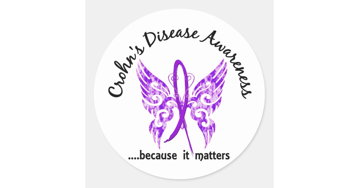 Free: Crohn\'s disease Purple ribbon Awareness ribbon Tattoo