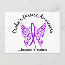 Grunge Tattoo Butterfly 6.1 Crohn's Disease Postcard