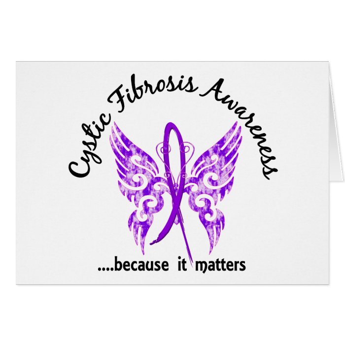 Grunge Tattoo Butterfly 6.1 Cystic Fibrosis Greeting Cards