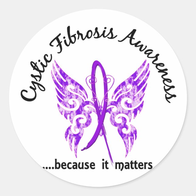 Grunge Tattoo Butterfly 6.1 Cystic Fibrosis Classic Round Sticker (Front)
