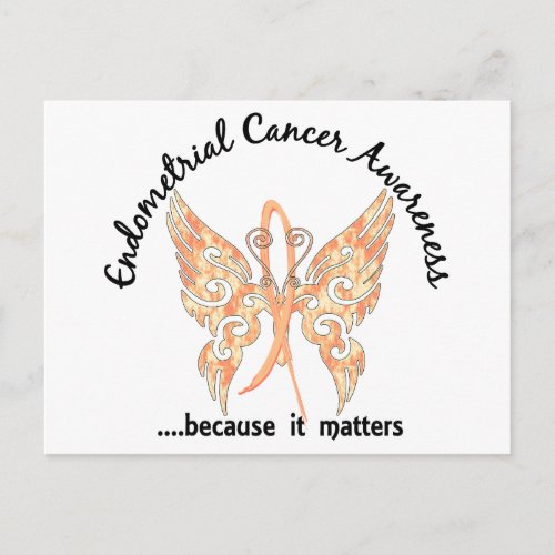 Grunge Tattoo Butterfly 61 Endometrial Cancer Postcard