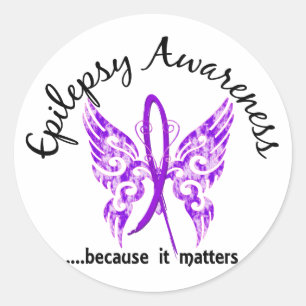 Grunge Tattoo Butterfly 6.1 Epilepsy Classic Round Sticker