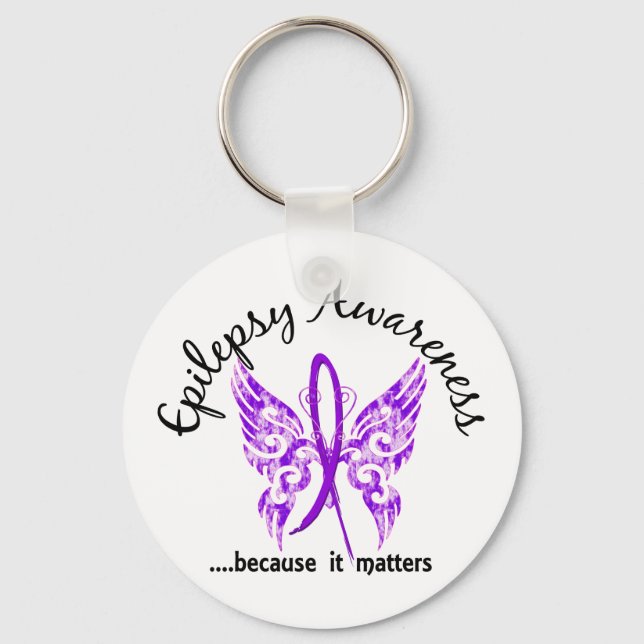 Grunge Tattoo Butterfly 6.1 Epilepsy Keychain (Front)