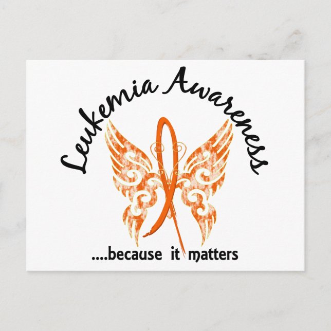 Grunge Tattoo Butterfly 6.1 Leukemia Postcard (Front)