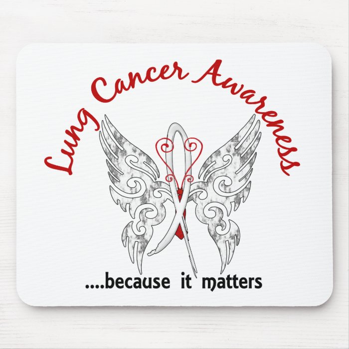 Grunge Tattoo Butterfly 6.1 Lung Cancer Mousepads