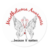 Grunge Tattoo Butterfly 6.1 Mesothelioma Classic Round Sticker