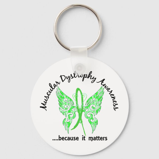 Grunge Tattoo Butterfly 6.1 Muscular Dystrophy Keychain (Front)