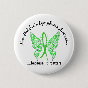 Grunge Tattoo Butterfly 6.1 Non-Hodgkin's Lymphoma Pinback Button
