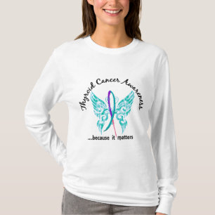 Grunge Tattoo Butterfly 6.1 Thyroid Cancer T-Shirt