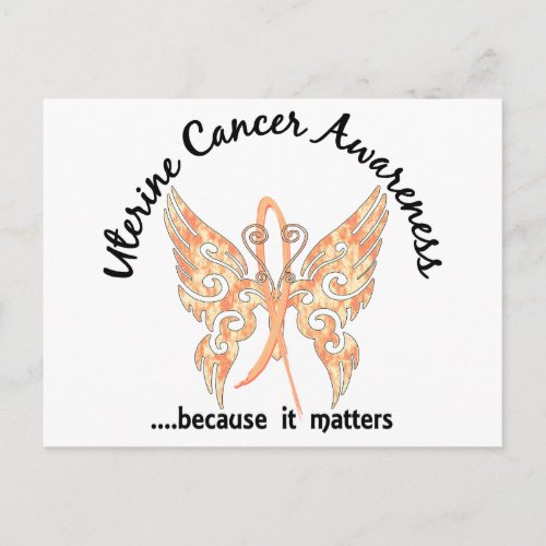 Grunge Tattoo Butterfly 61 Uterine Cancer Postcard