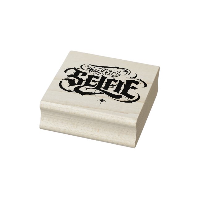 Grunge Tattoo Lettering Epic Selfie Skateboard Rubber Stamp (Stamp)