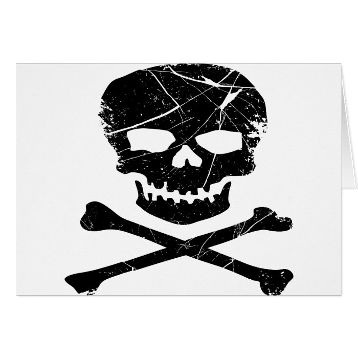 Grunge Tattoo Skull and Cross Bones Card