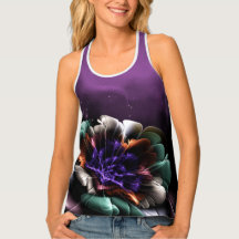 Grunge Teal and Purple Flower