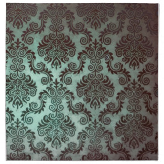 Grunge Teal Damask Cloth Napkin