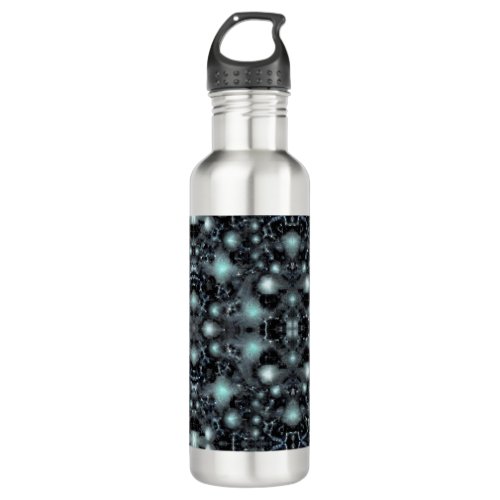 Grunge Teal Space Lights Background Stainless Steel Water Bottle
