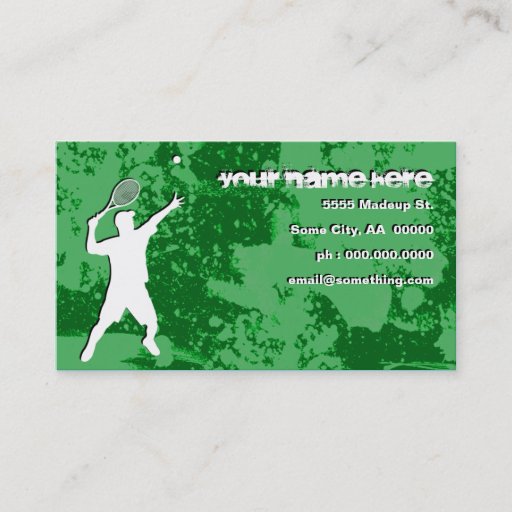 Customizable grunge tennis business card