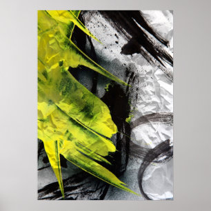 Grunge texture expressive brush strokes poster