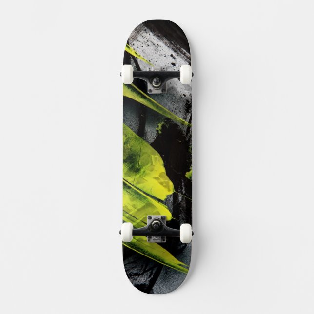 Grunge texture expressive brush strokes skateboard (Front)