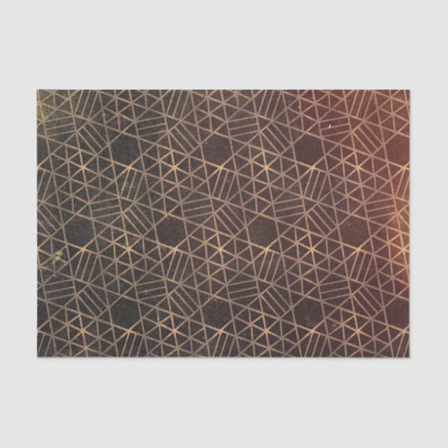 Grunge Texture Geometry Decorative Weathered Brown Tissue Paper (Front)