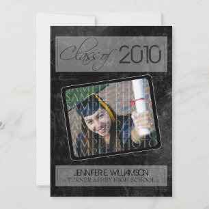 Grunge Texture Graduation Announcement (black)