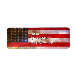 Grunge Textured American Flag Label