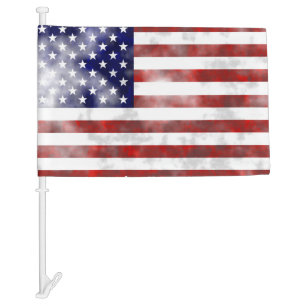 Grunge Textured American Flag Patriotic Car Flag