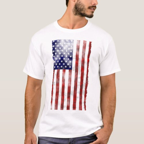 Grunge Textured American Flag Patriotic T_Shirt