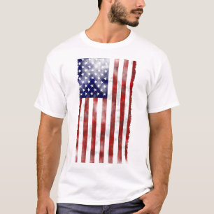 Grunge Textured American Flag Patriotic T-Shirt