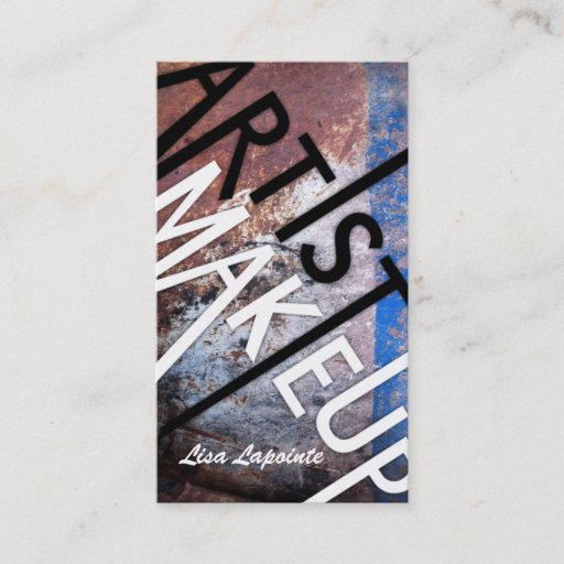 Customizable Grunge Textured Makeup Artist Business Cards