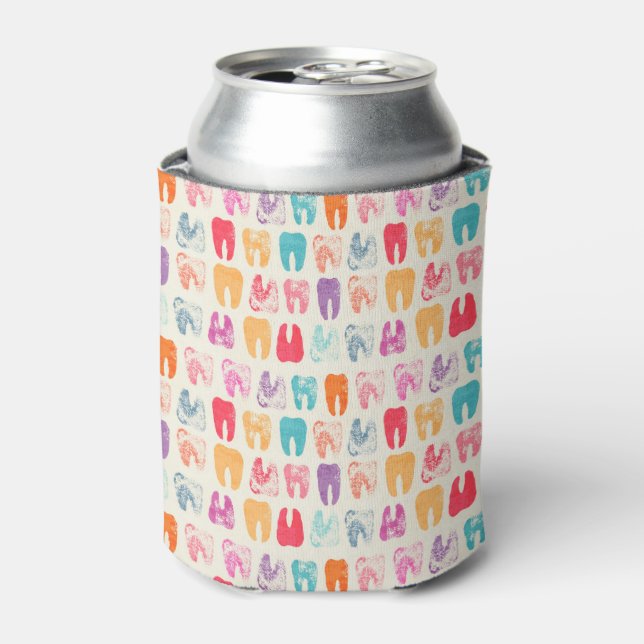 Grunge Tooth Pattern Can Cooler (Can Front)