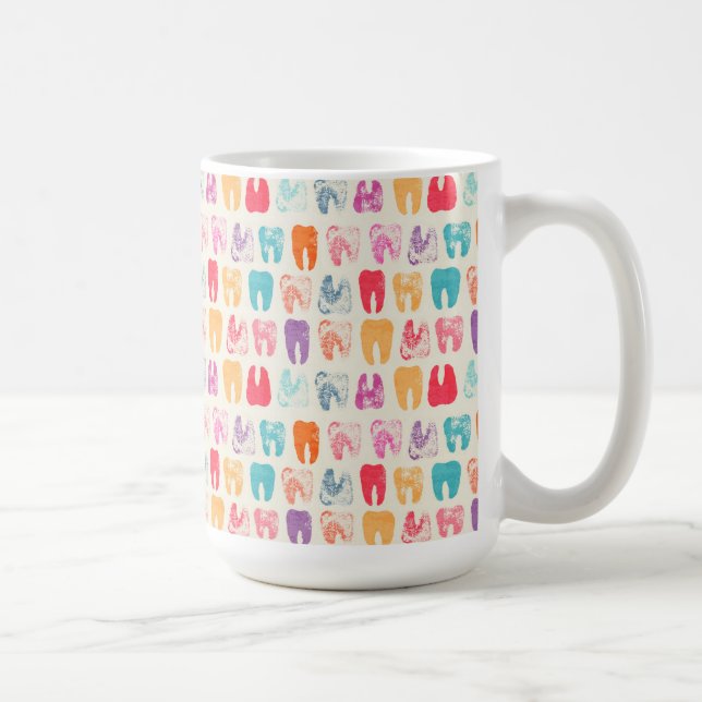 Grunge Tooth Pattern Coffee Mug (Right)