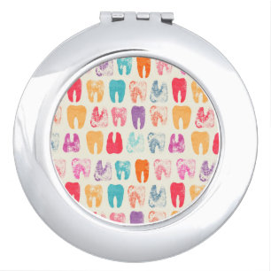 Grunge Tooth Pattern Compact Mirror