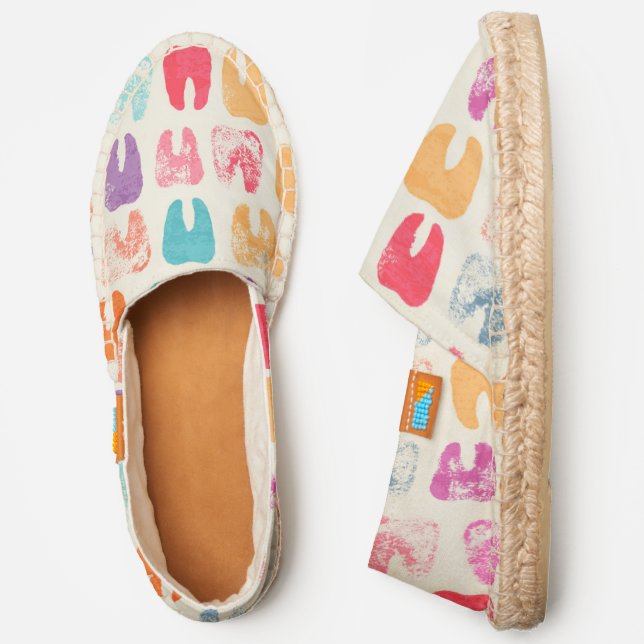 Grunge Tooth Pattern Espadrilles (Side)