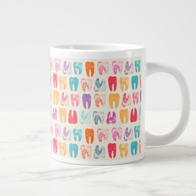 Grunge Tooth Pattern Giant Coffee Mug (Right)