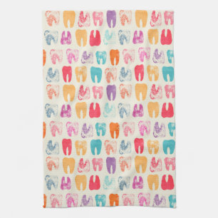 Grunge Tooth Pattern Kitchen Towel