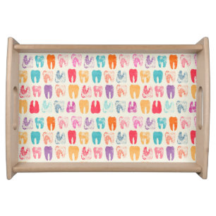 Grunge Tooth Pattern Serving Tray