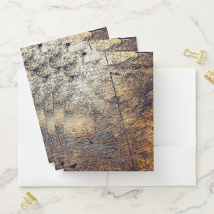 Grunge Tree Bark Pocket Folder