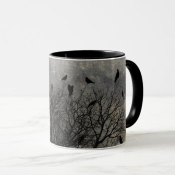 Grunge Tree Crows Mug by Gothicolors at Zazzle
