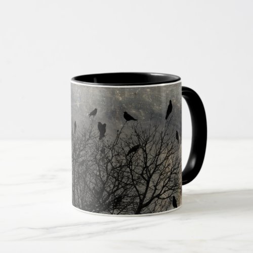 Grunge Tree Crows Mug